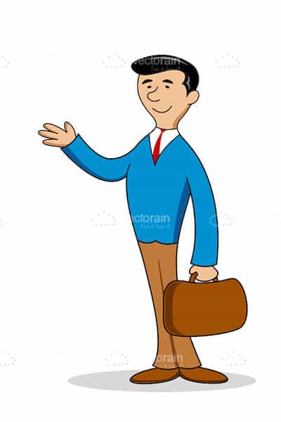Illustrated Businessman with Briefcase